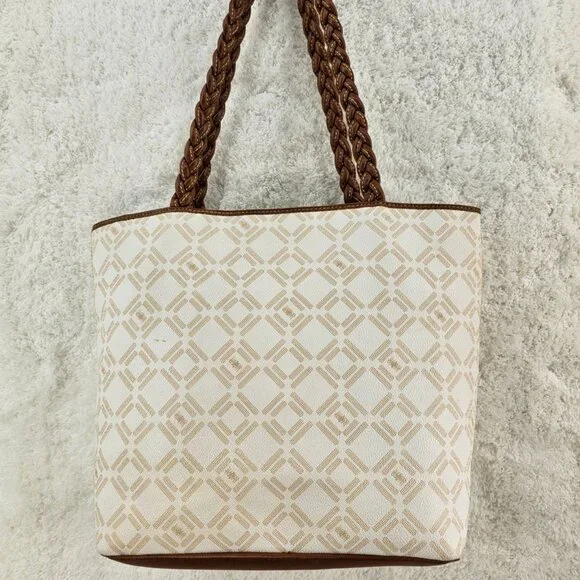 LIZ AND CO Signature Logo Faux Leather Top Snap Tote Shoulder Shopper Bag - Picture 13 of 13